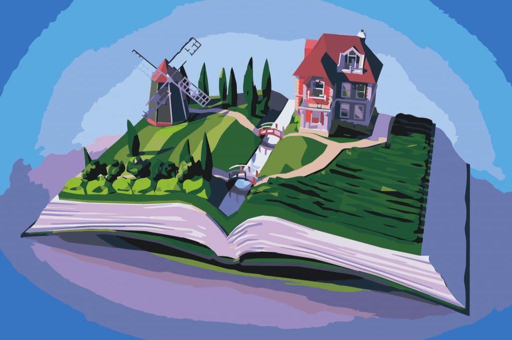 Diamond Painting - Die Mühle auf dem Buch - SEOS Shop ®