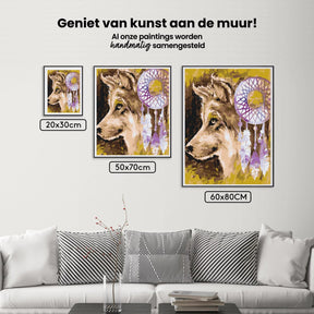 Diamond Painting - Der Wolf und der Traumfänger - SEOS®