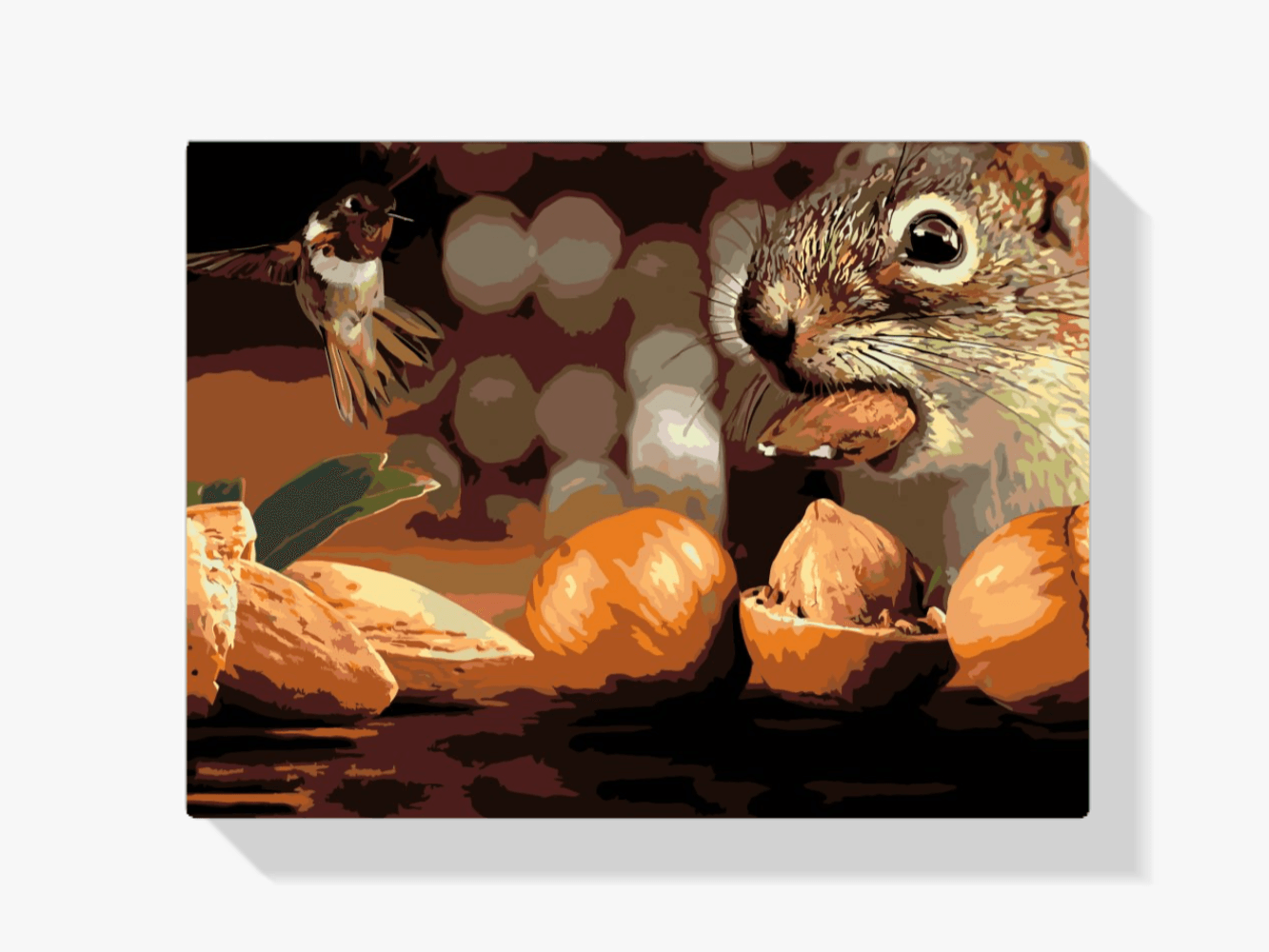 Diamantmalerei – Eichhörnchen und Vogel – SEOS®