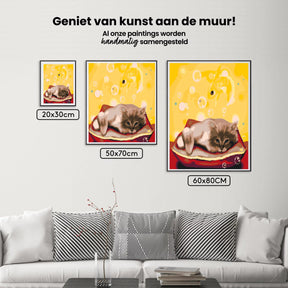 Diamond Painting – Eine Katze träumt von einem Fisch – SEOS®