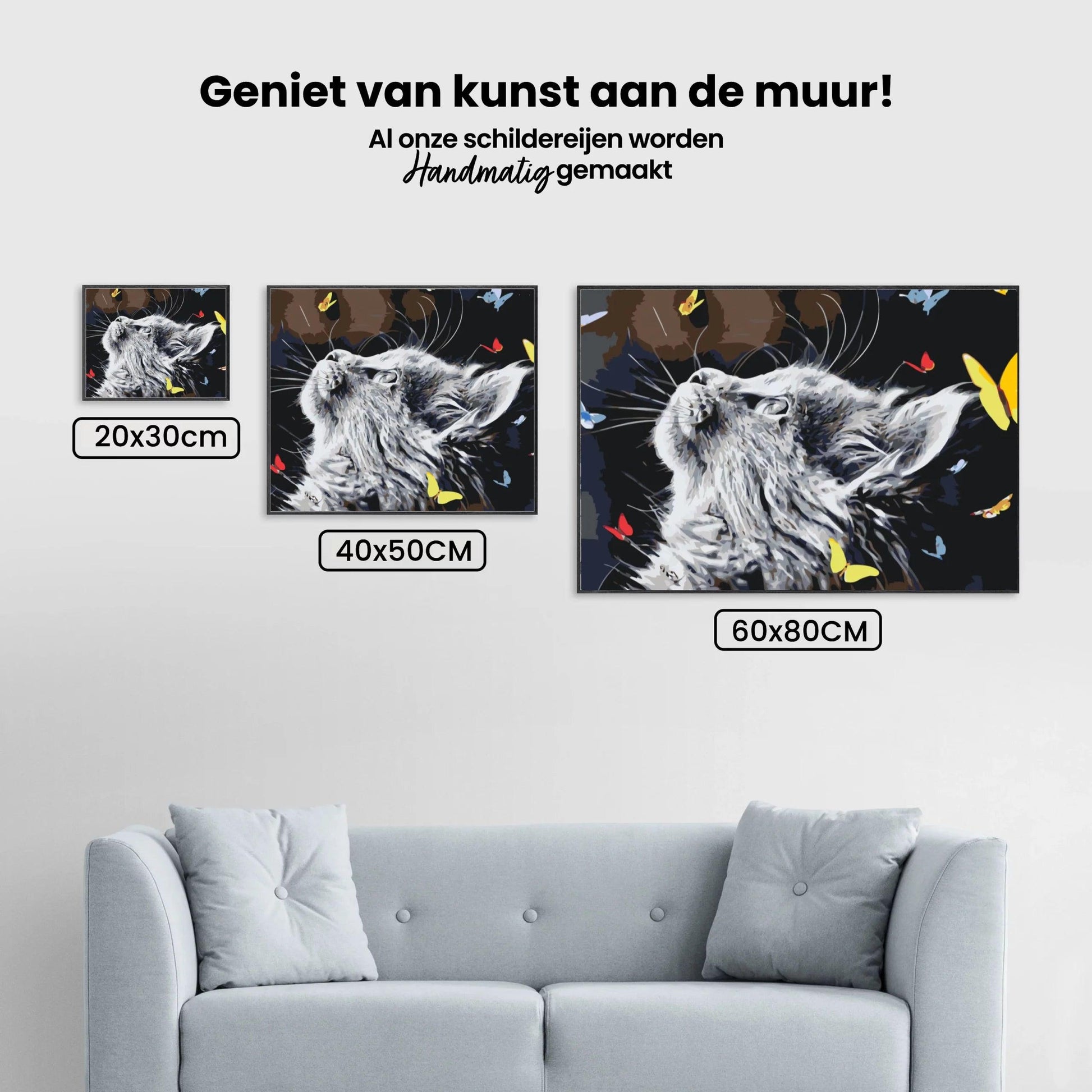 Diamantmalerei – Eine Katze unter den Schmetterlingen – SEOS®