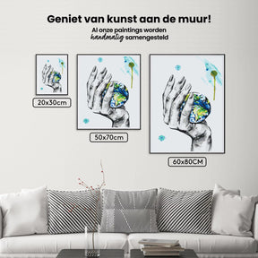 Diamantmalerei – Ein Planet in der Hand einer Frau – SEOS Shop ®