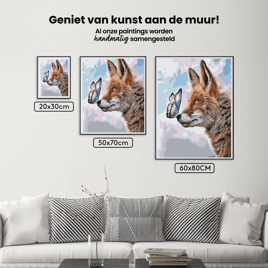 Diamond Painting – Ein Fuchs mit einem Schmetterling auf der Schnauze – SEOS®