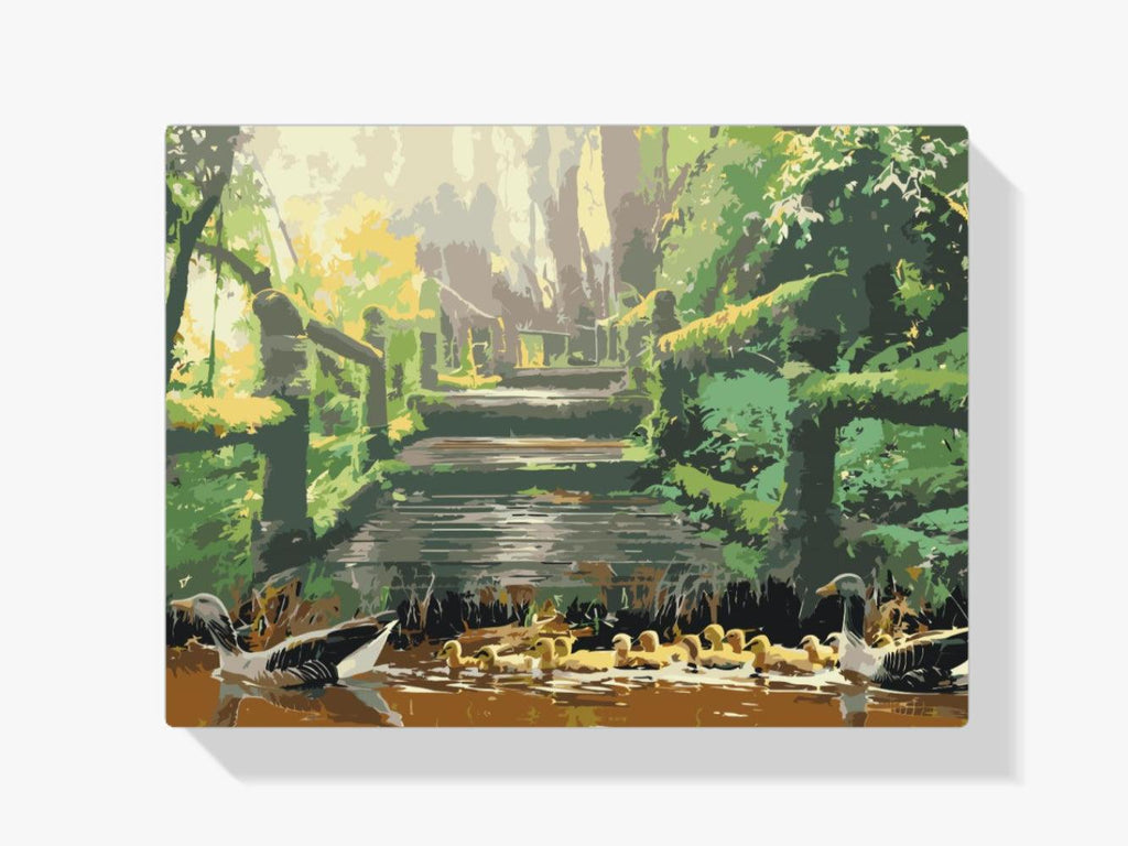 Diamond Painting - Entenfamilie im Park - SEOS®