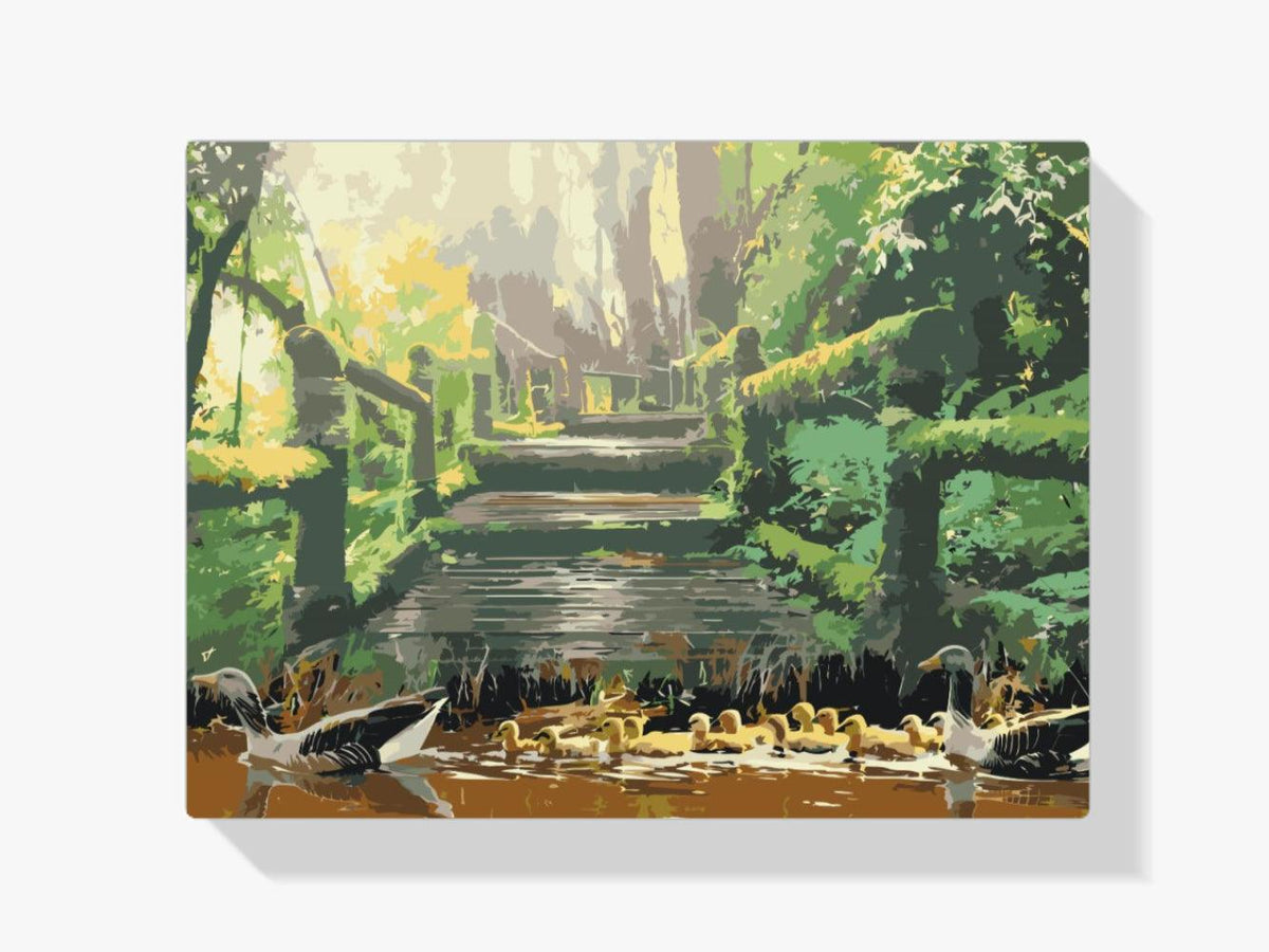 Diamond Painting - Entenfamilie im Park - SEOS®