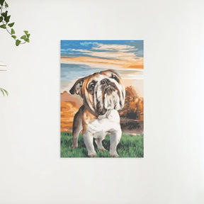 Diamond Painting - Englische Bulldogge im Garten - SEOS®
