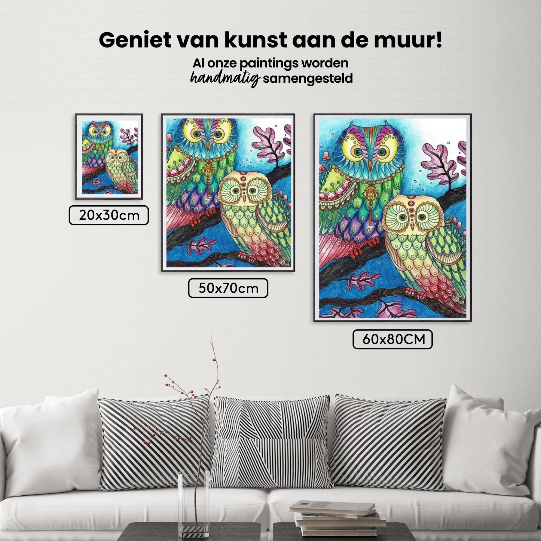 Diamantmalerei - Farbige Eule - SEOS®