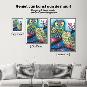Diamantmalerei - Farbige Eule - SEOS®