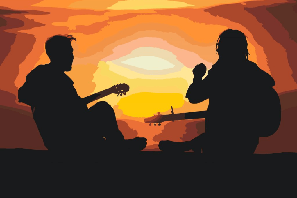 Diamond Painting - Gitarristen bei Sonnenuntergang - SEOS Shop ®