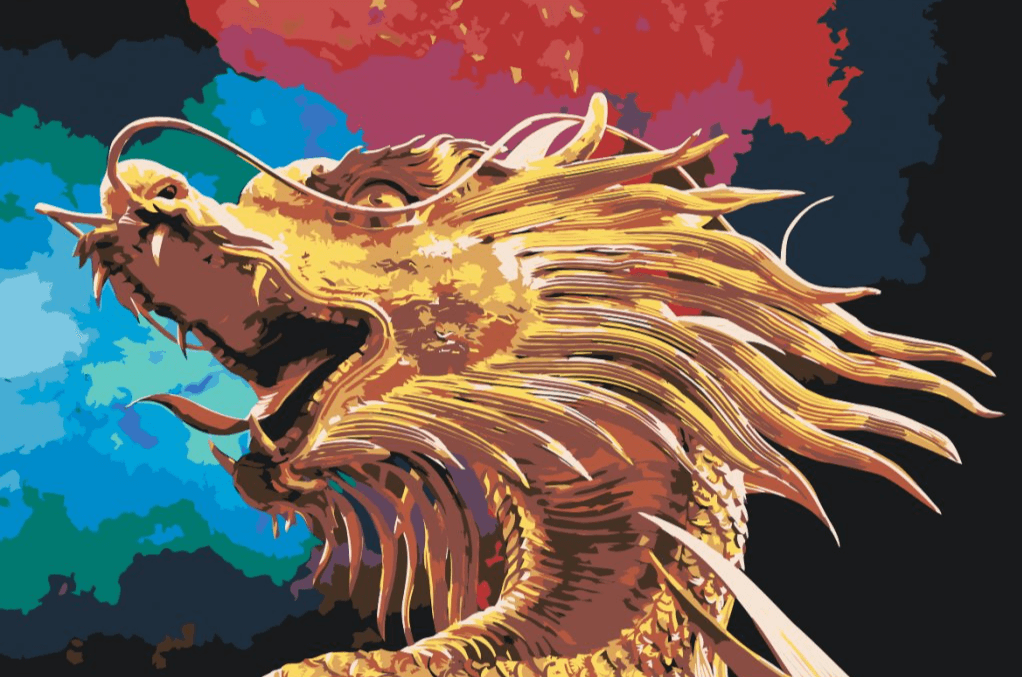 Diamantmalerei - Goldener Drache - SEOS Shop ®
