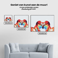 Diamond Painting – Herzförmige Flamingos – SEOS®