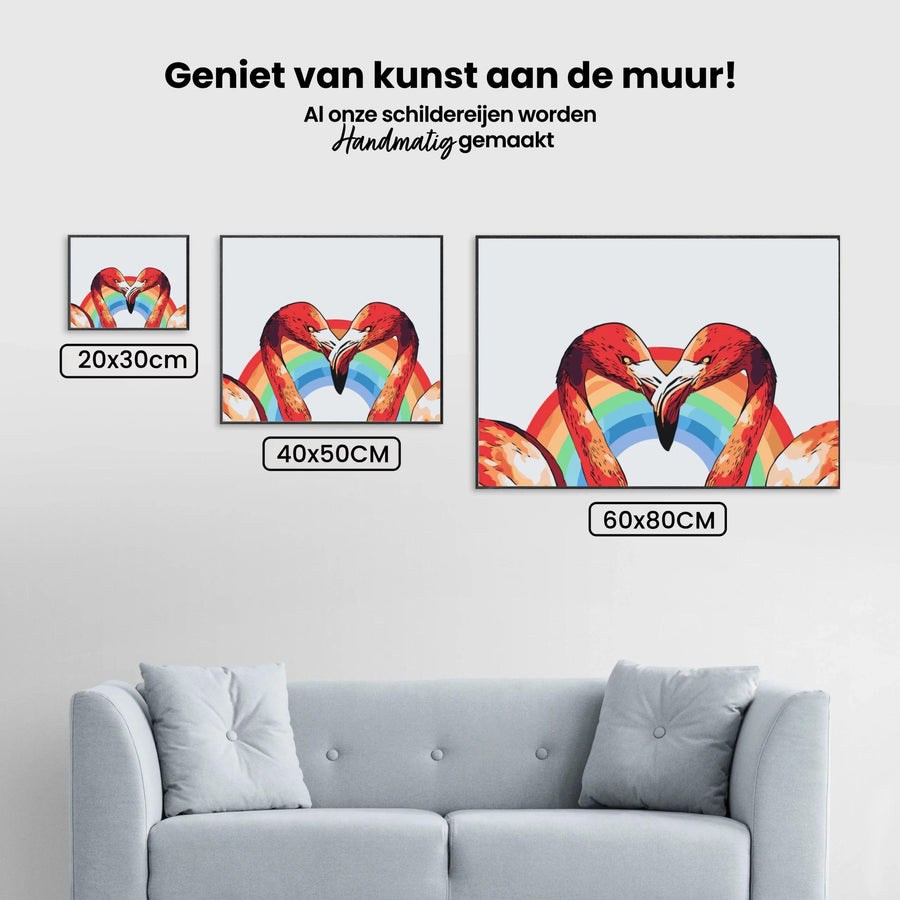 Diamond Painting – Herzförmige Flamingos – SEOS®