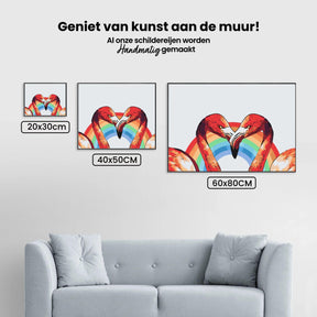 Diamond Painting – Herzförmige Flamingos – SEOS®
