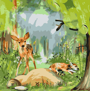 Diamantmalerei - Hirsch im Wald - SEOS®