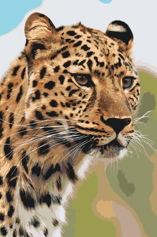 Diamantmalerei – Der Blick eines Leoparden auf die Jagd – SEOS®