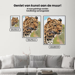Diamantmalerei – Der Blick eines Leoparden auf die Jagd – SEOS®