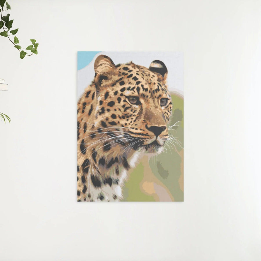 Diamantmalerei – Der Blick eines Leoparden auf die Jagd – SEOS®