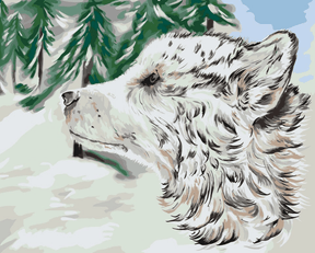 Diamantmalerei - Hund im Schnee - SEOS®