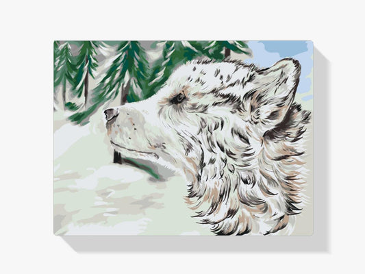 Diamantmalerei - Hund im Schnee - SEOS®