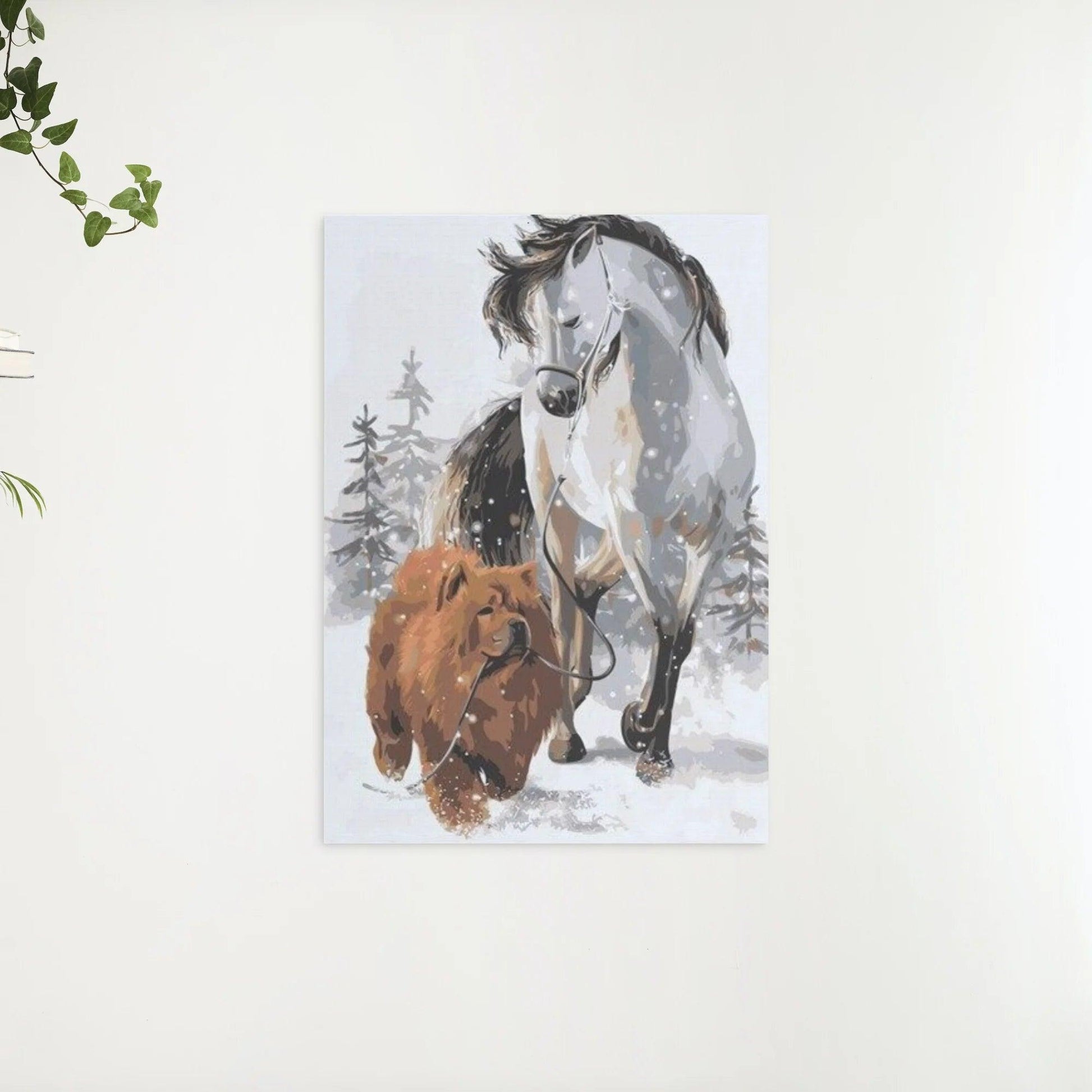 Diamond Painting - Hund mit Pferd - SEOS®