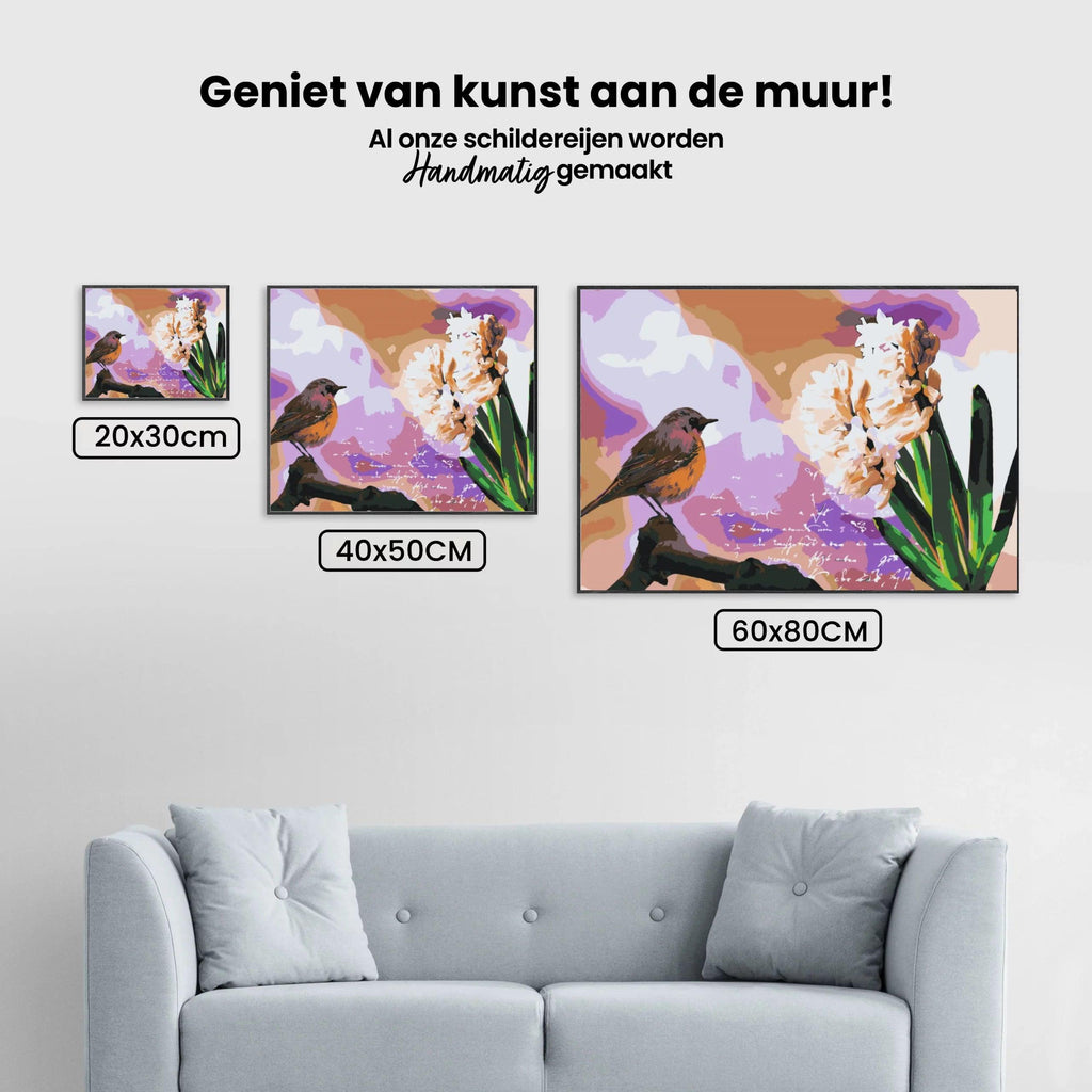 Diamantmalerei – Hyazinthe und Vogel – SEOS®