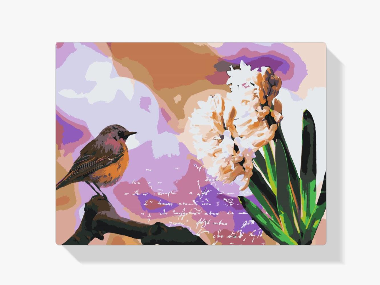 Diamantmalerei – Hyazinthe und Vogel – SEOS®