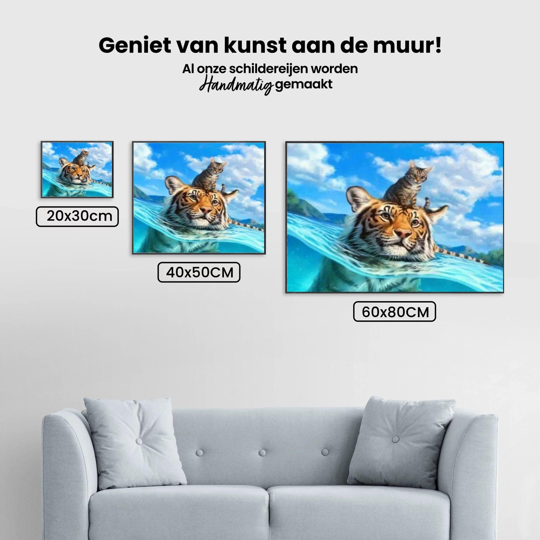 Diamantmalerei – Katze und Tiger im Meer – SEOS®