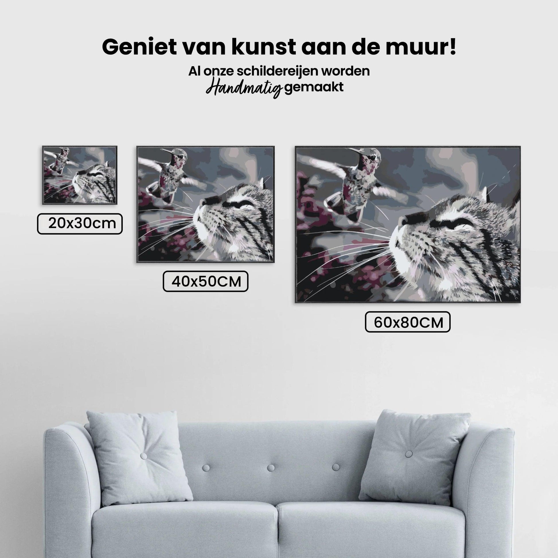 Diamantmalerei – Katze und Vogel – SEOS®