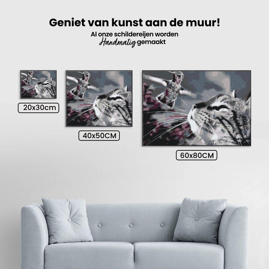 Diamantmalerei – Katze und Vogel – SEOS®
