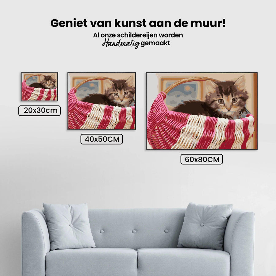 Diamantmalerei - Katze im Korb - SEOS®