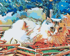 Diamantmalerei - Katze unter dem Baum - SEOS®