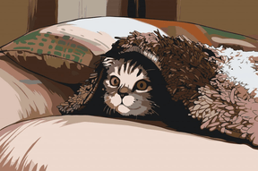 Diamond Painting - Katze unter dem Kissen - SEOS®