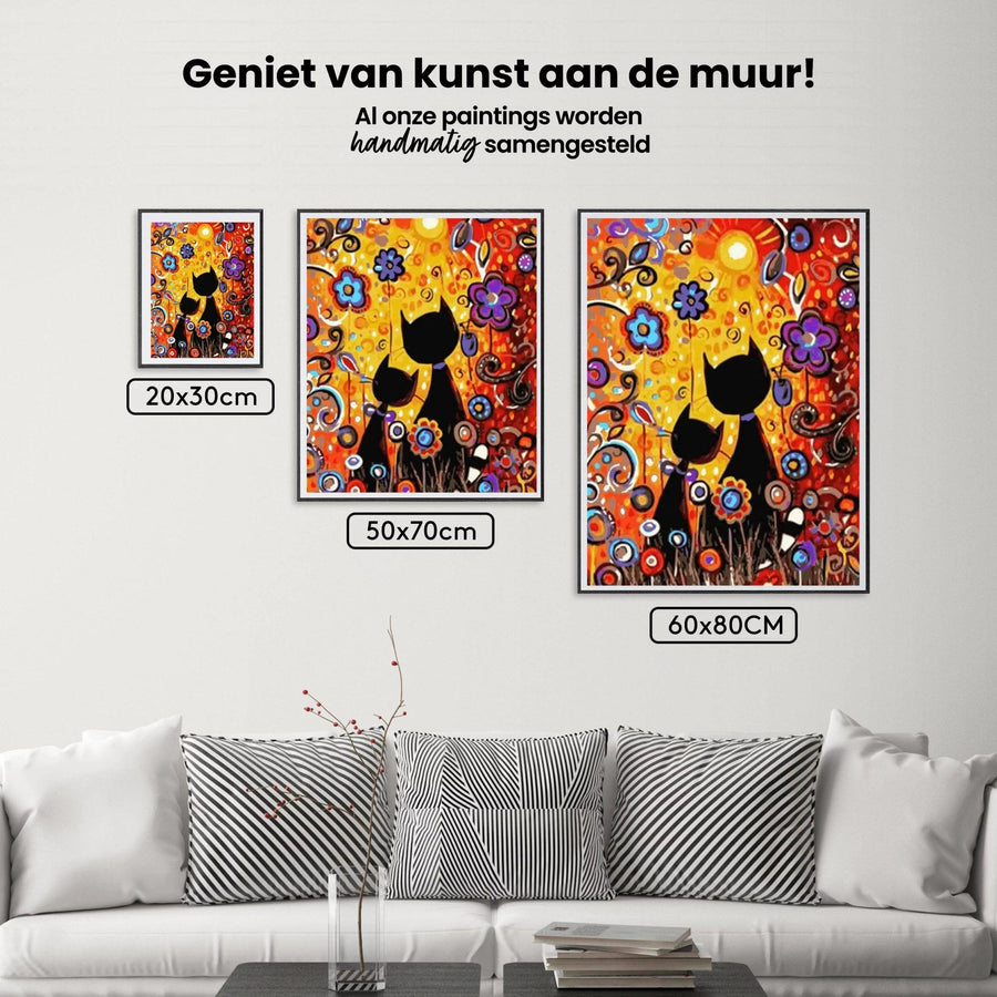 Diamond Painting - Kätzchen mit Blumen - SEOS®