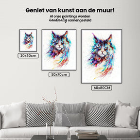 Diamantmalerei – Bunte Aquarellkatze – SEOS®