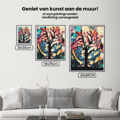 Diamantmalerei - Bunter Hintergrund hinter dem Baum - SEOS Shop ®