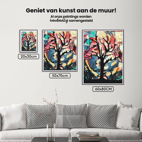 Diamantmalerei - Bunter Hintergrund hinter dem Baum - SEOS Shop ®