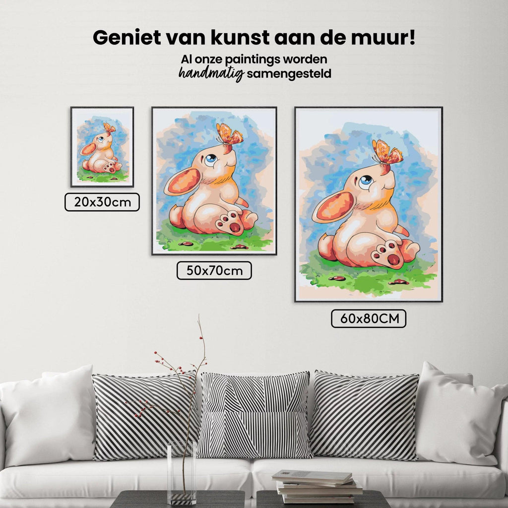 Diamond Painting - Kaninchen mit Schmetterling auf der Nase - SEOS®