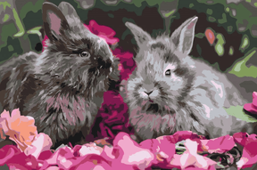 Diamond Painting - Kaninchen zwischen Blumen - SEOS®