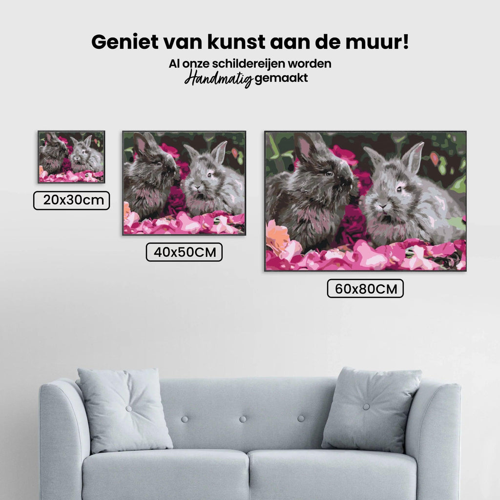 Diamond Painting - Kaninchen zwischen Blumen - SEOS®