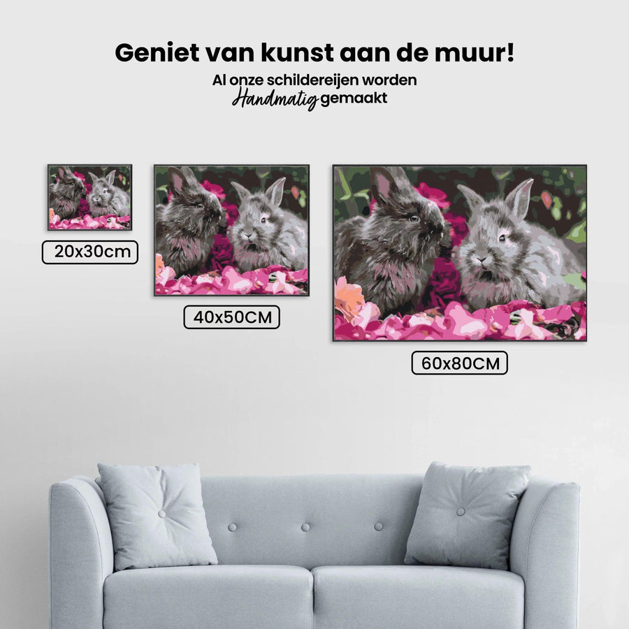 Diamond Painting - Kaninchen zwischen Blumen - SEOS®