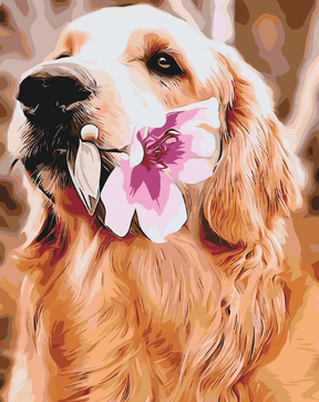 Diamond Painting - Labrador mit Blume - SEOS®