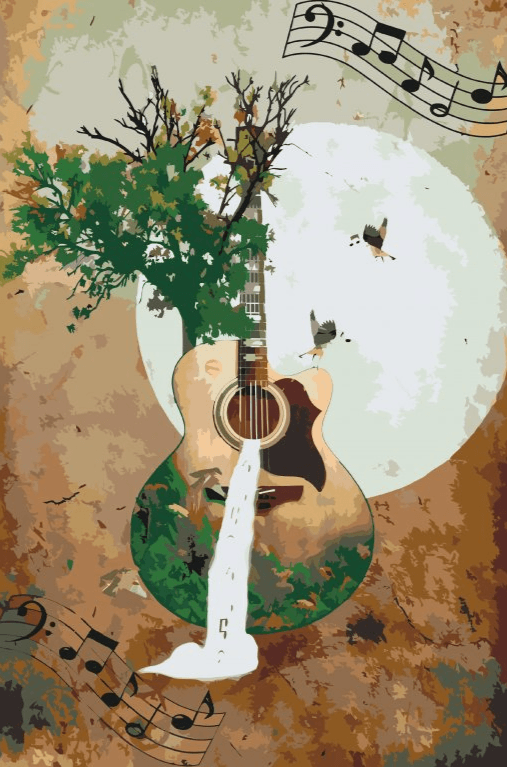Diamantmalerei - Natürliche Gitarre - SEOS Shop ®