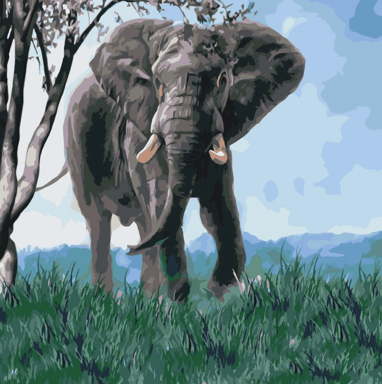 Diamantmalerei - Elefant in der Natur - SEOS®