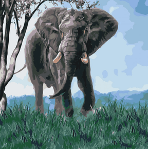 Diamantmalerei - Elefant in der Natur - SEOS®