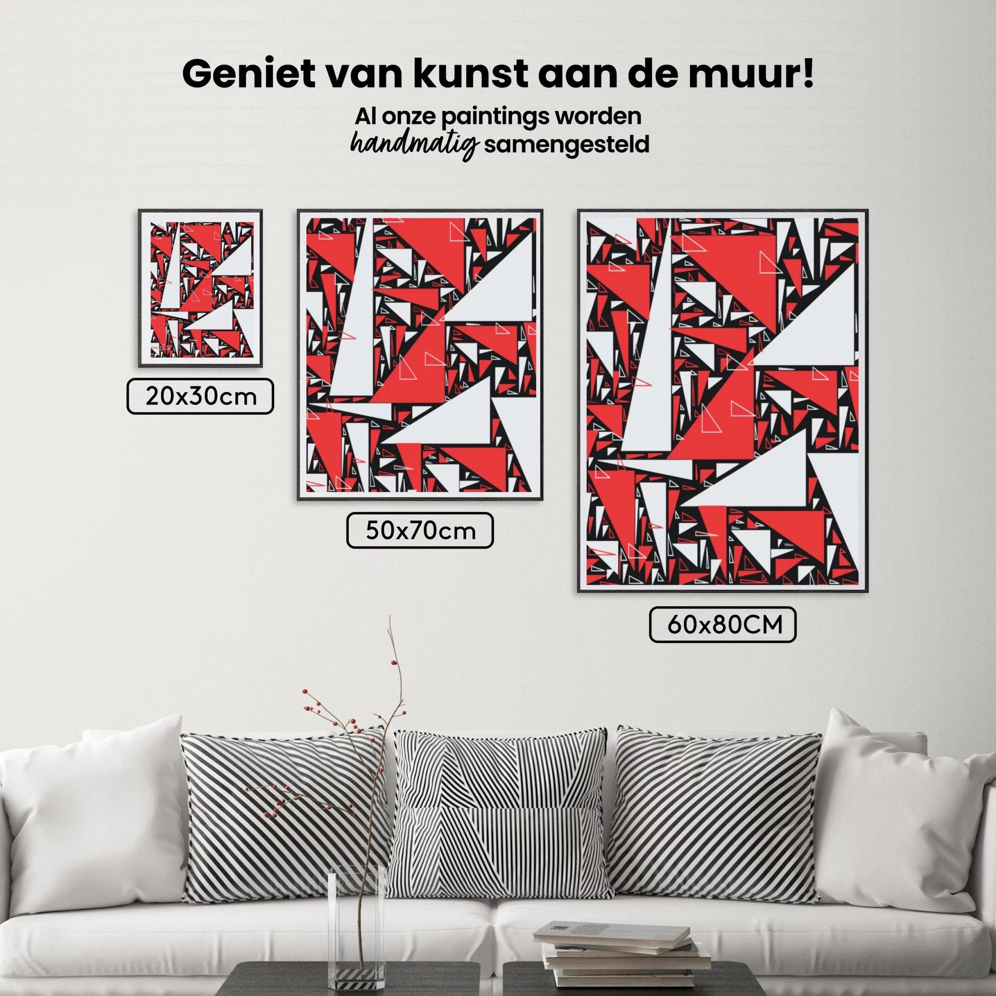 Diamantmalerei - Rote und weiße Dreiecke - SEOS Shop ®