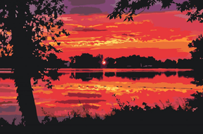 Diamantmalerei - Roter Sonnenuntergang - SEOS Shop ®