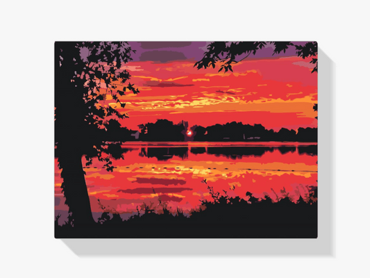 Diamantmalerei - Roter Sonnenuntergang - SEOS Shop ®