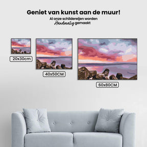 Diamantmalerei - Roter Sonnenuntergang über dem Meer - SEOS Shop ®
