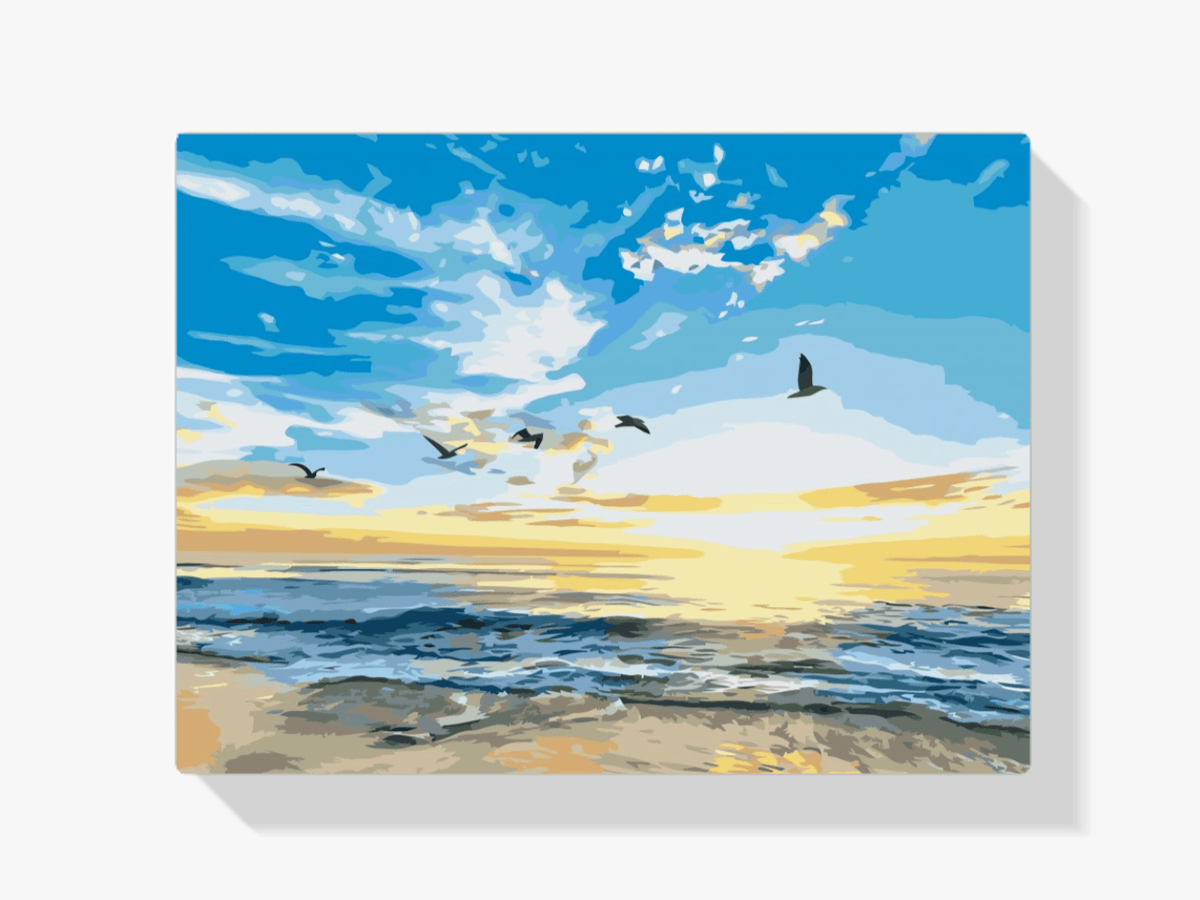 Diamantmalerei - Vögel fliegen über das Meer - SEOS Shop ®