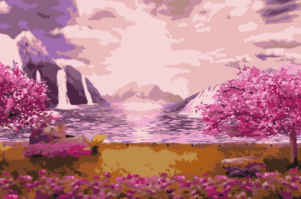 Diamond Painting - Wasserfall im Rosengarten - SEOS Shop ®